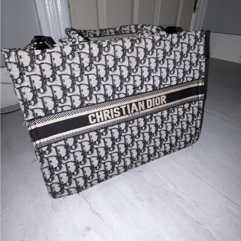 Dior Black and White Oblique Tote Bag